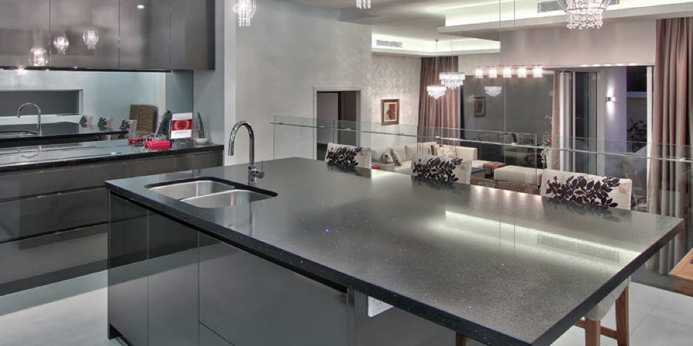 Kitchen benchtop plumbing and mixer tap in a Brisbane home