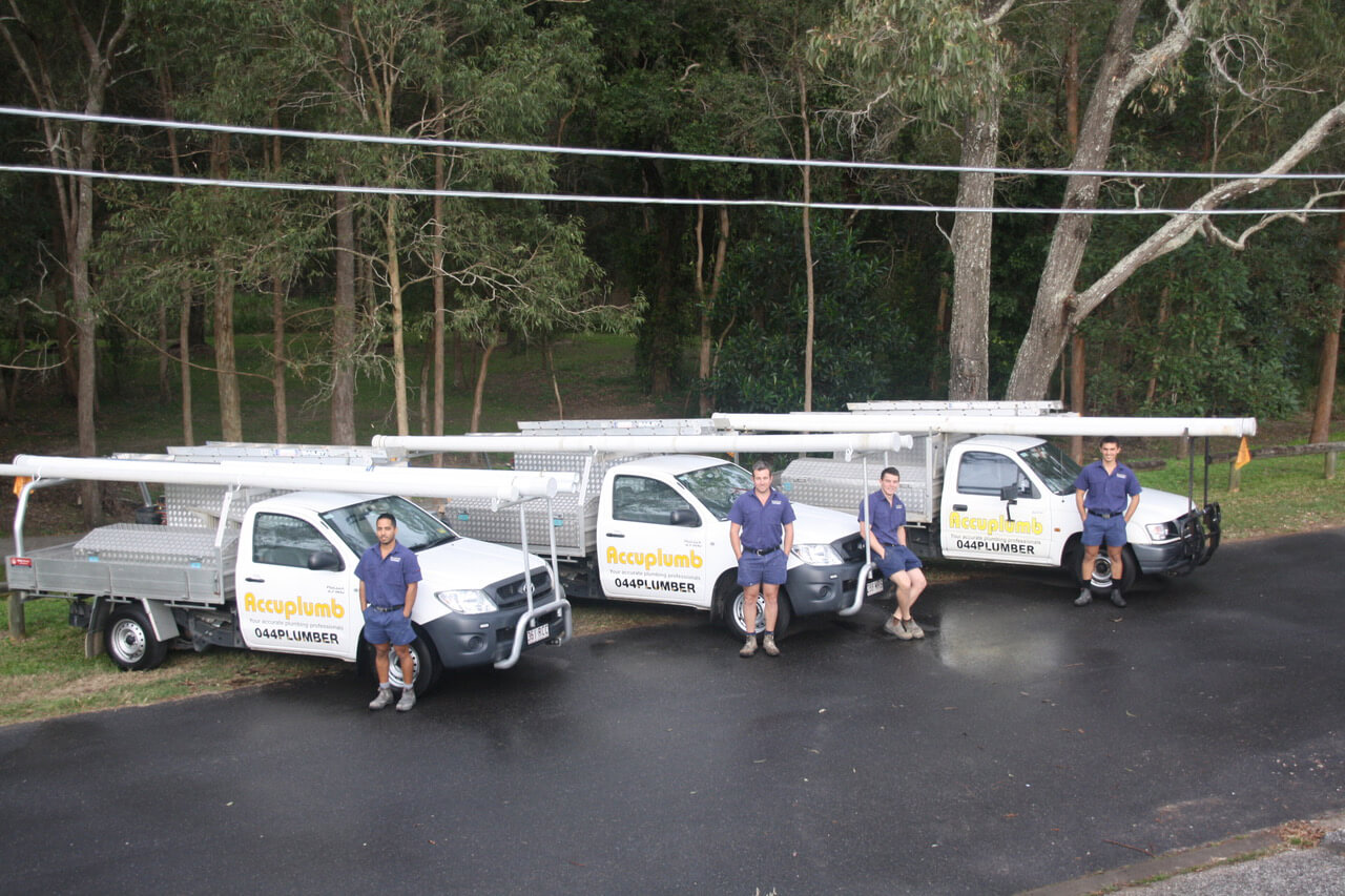 Accuplumb plumbing team at a Brisbane job