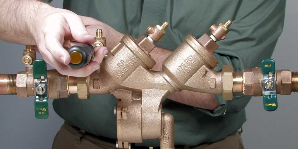 Backflow prevention device ready for annual testing by Accuplumb